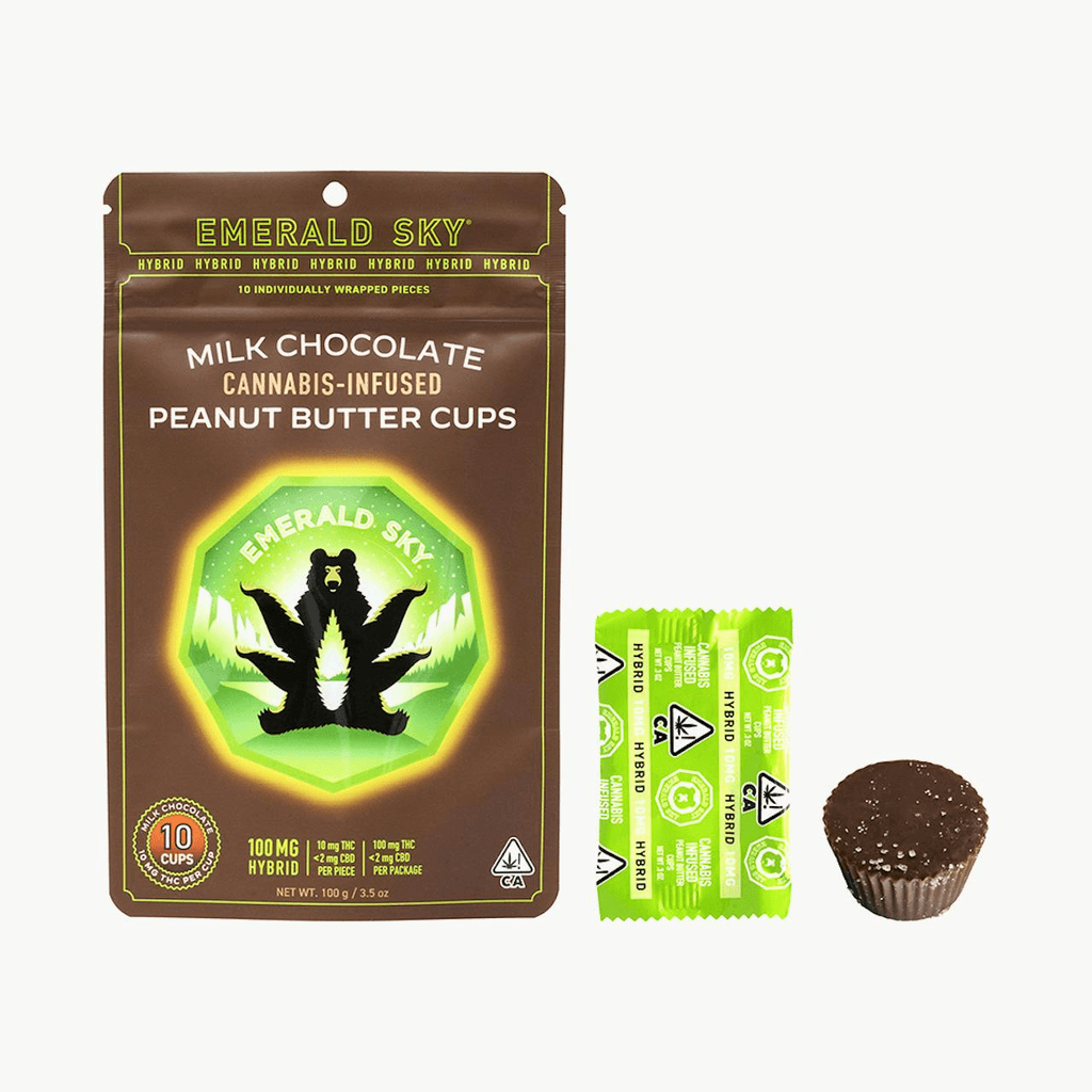 Emerald Sky Milk Chocolate Peanut Butter Cups - Hybrid 100mg 10pk