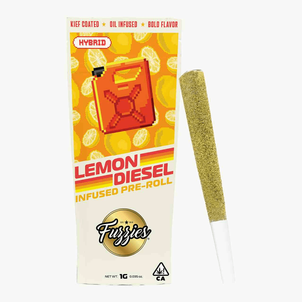 Fuzzies Originals 1g Single Infused Pre-Roll - Lemon Diesel - Hybrid