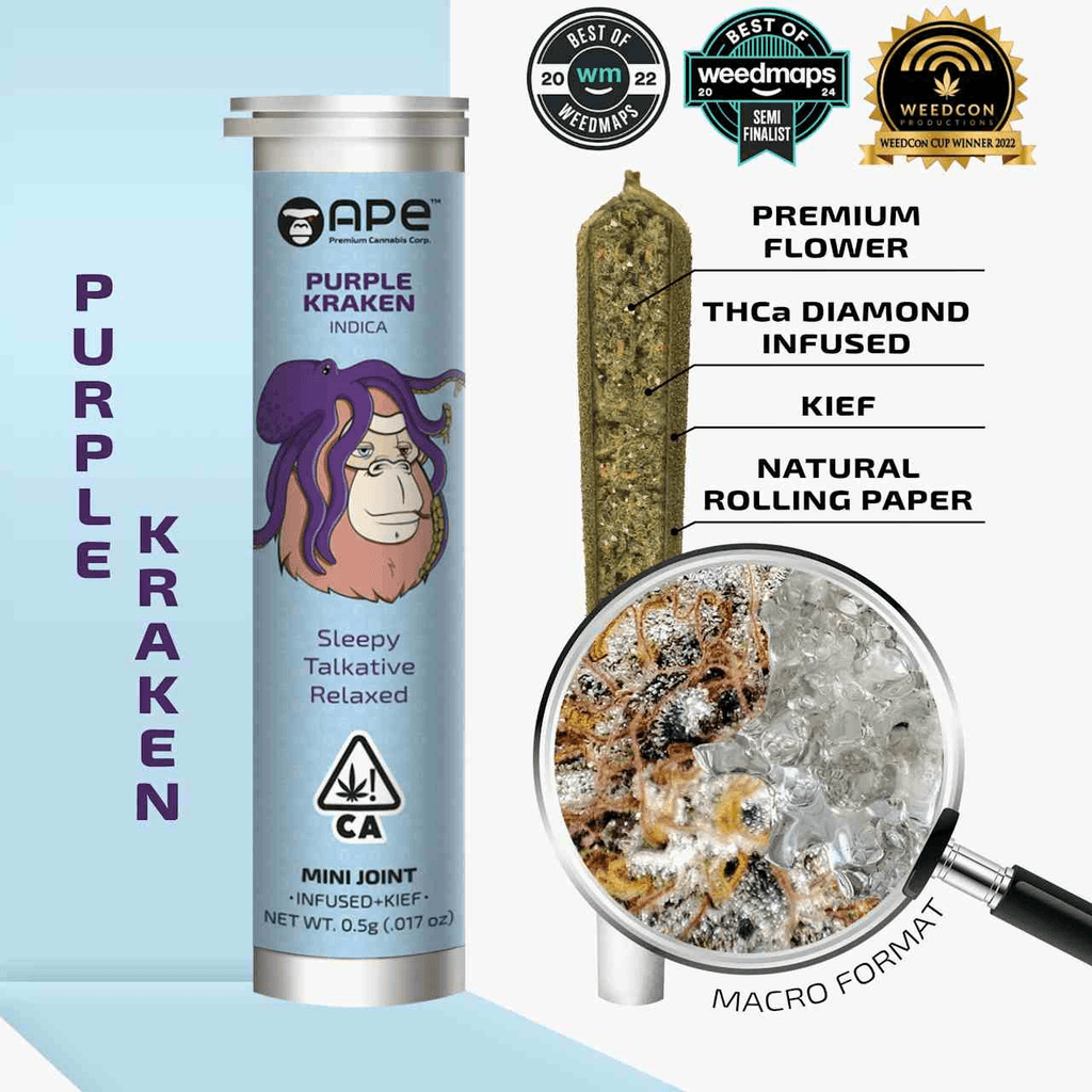 PURPLE KRAKEN - Mini Joint Infused + Kief (0.5g)