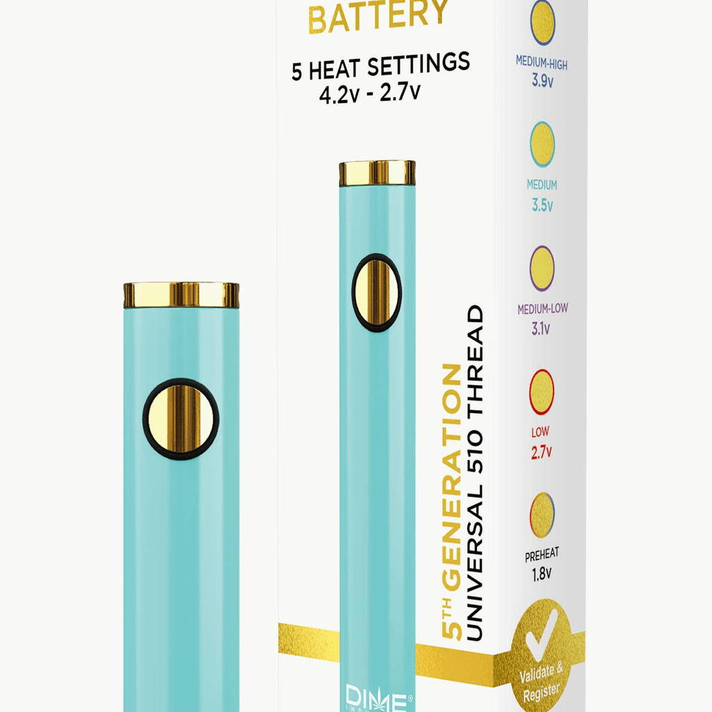 Dime Industries 5th Generation 510 Thread Battery - Aqua Blue (2023)