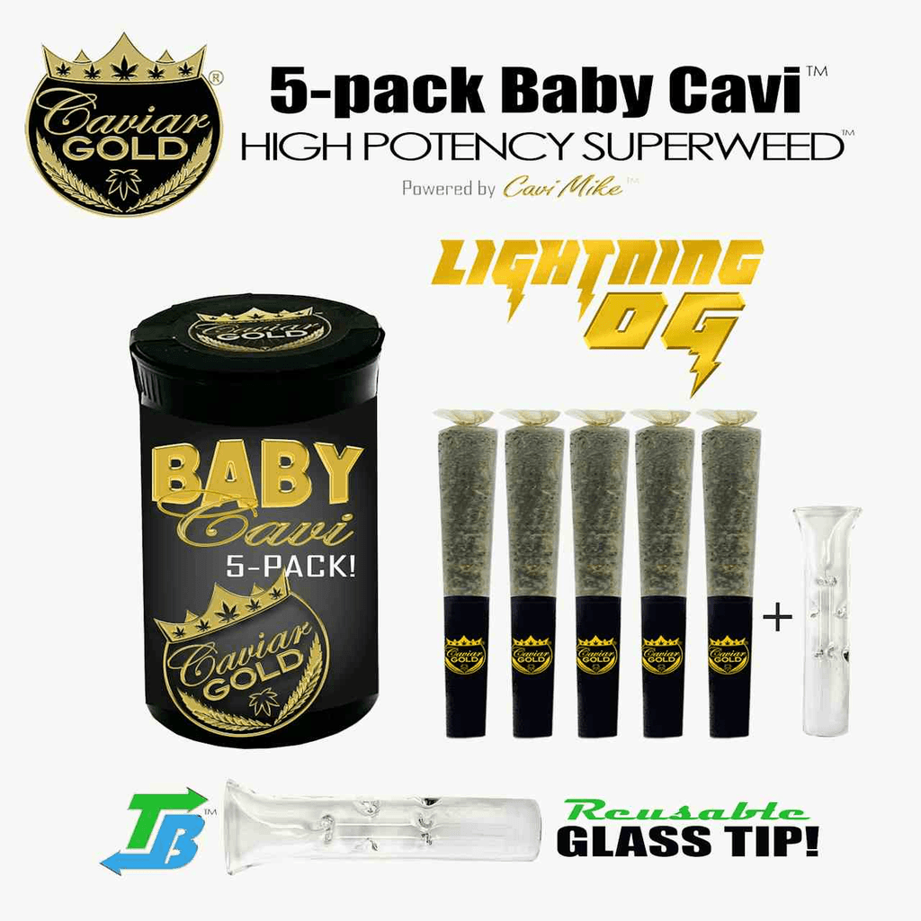 Baby Cavi | Infused Pre-Roll | Lightning OG | 2.5 | 5pk