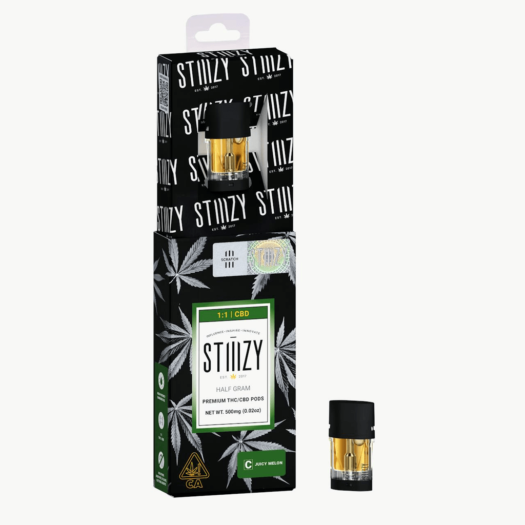 Vape Cartridge - JUICY MELON .5G 1:1 (CBD/THC) Original Pod - STIIIZY