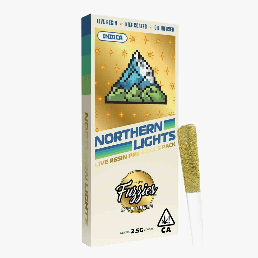 Fuzzies Live Resin 2.5g 5-Pack Infused Pre-Rolls - Northern Lights - Indica