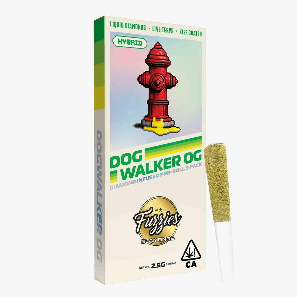 Fuzzies Diamonds 2.5g 5-Pack Infused Pre-Rolls - Dogwalker OG - Hybrid