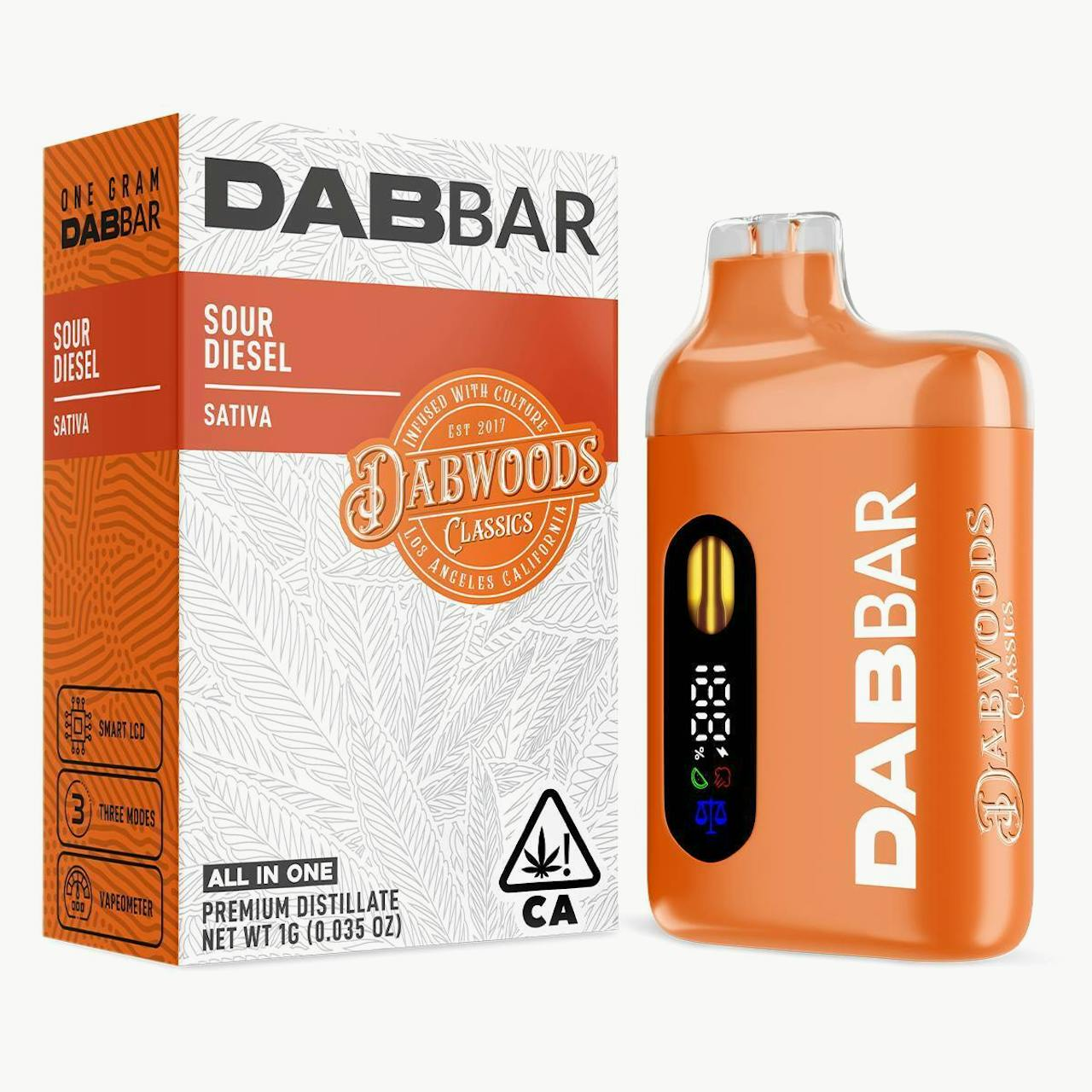 VAPE- DABBAR CLASSICS 2.0 DISTILLATE SOUR DIESEL 1G