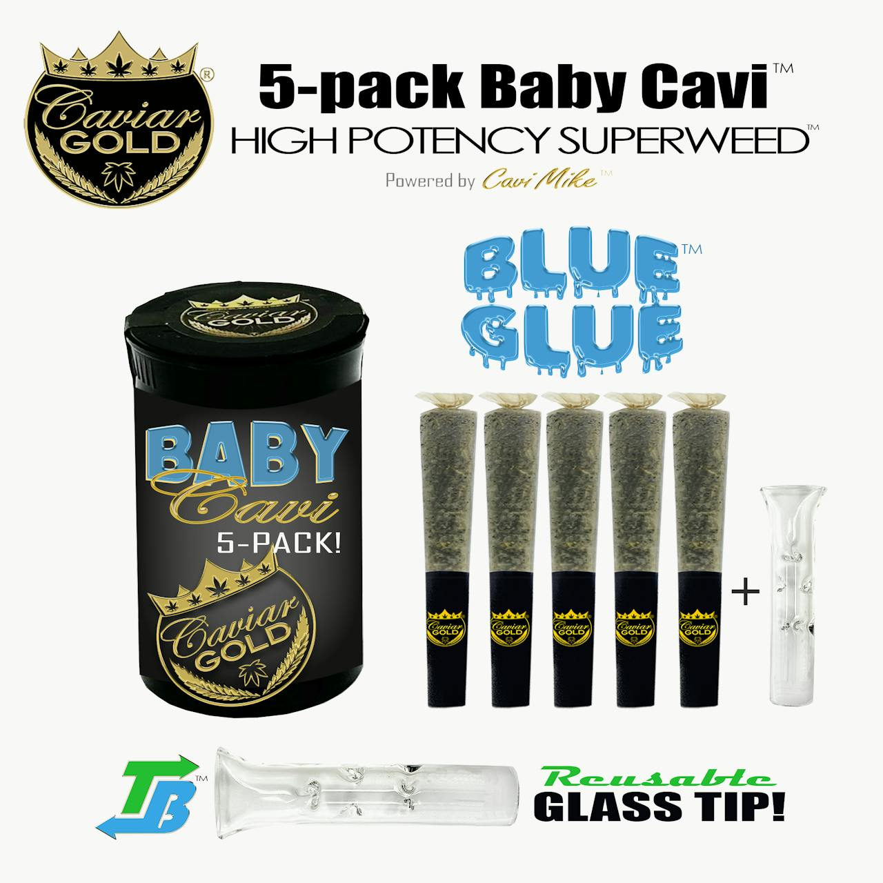 Baby Cavi | Infused Pre-Roll | Blue Glue | 2.5g | 5pk