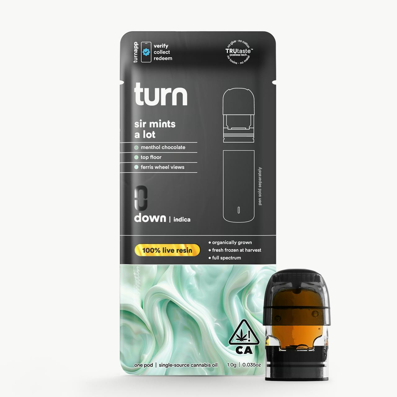 1.0g pod | sir mints a lot | 100% live resin | down |