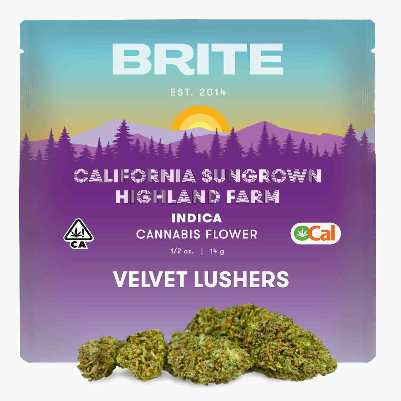BRITE Highland OCal Flower (14g) - Indica - Velvet Lushers