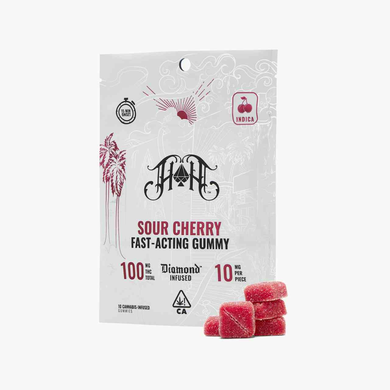 Sour Cherry | Indica - Fast-Acting Gummies - 100mg THC