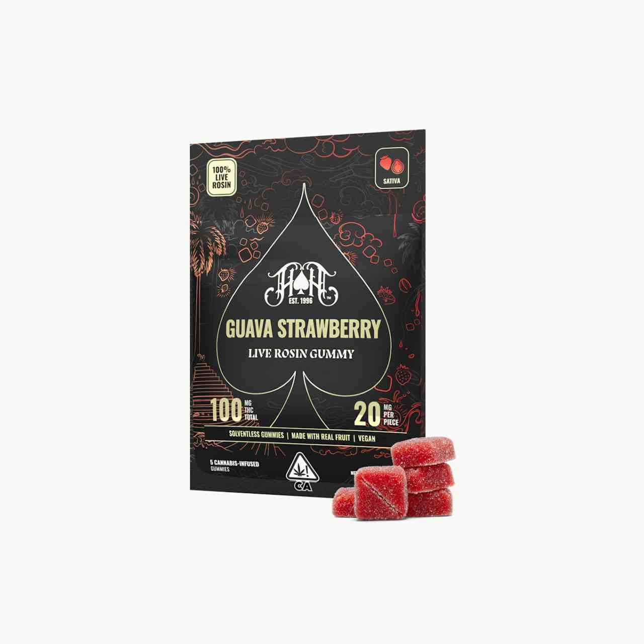 Guava Strawberry | Sativa - Live Rosin Gummies 5-pack
