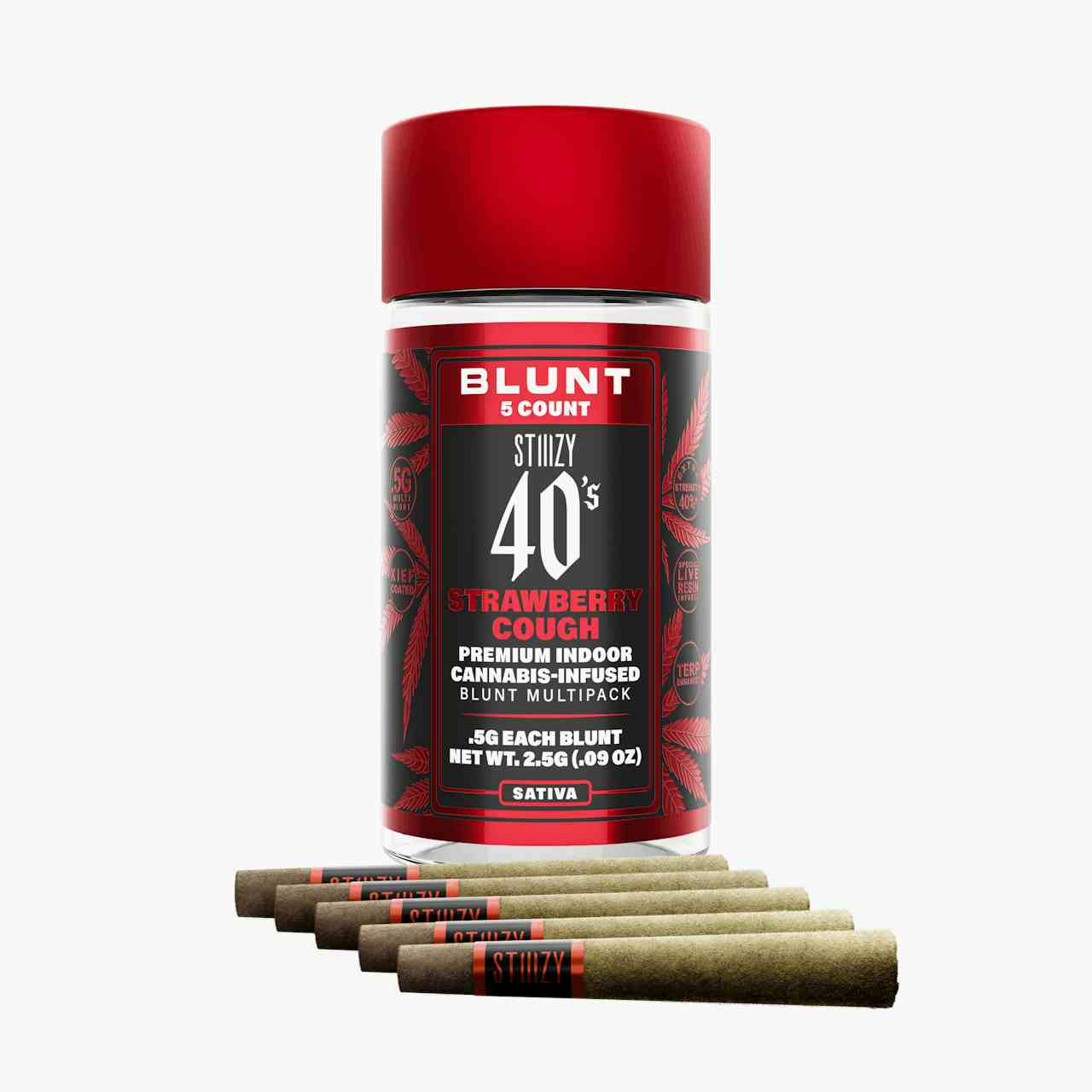 - STRAWBERRY COUGH - .5G 40's Infused Mini Blunt 5 Pack