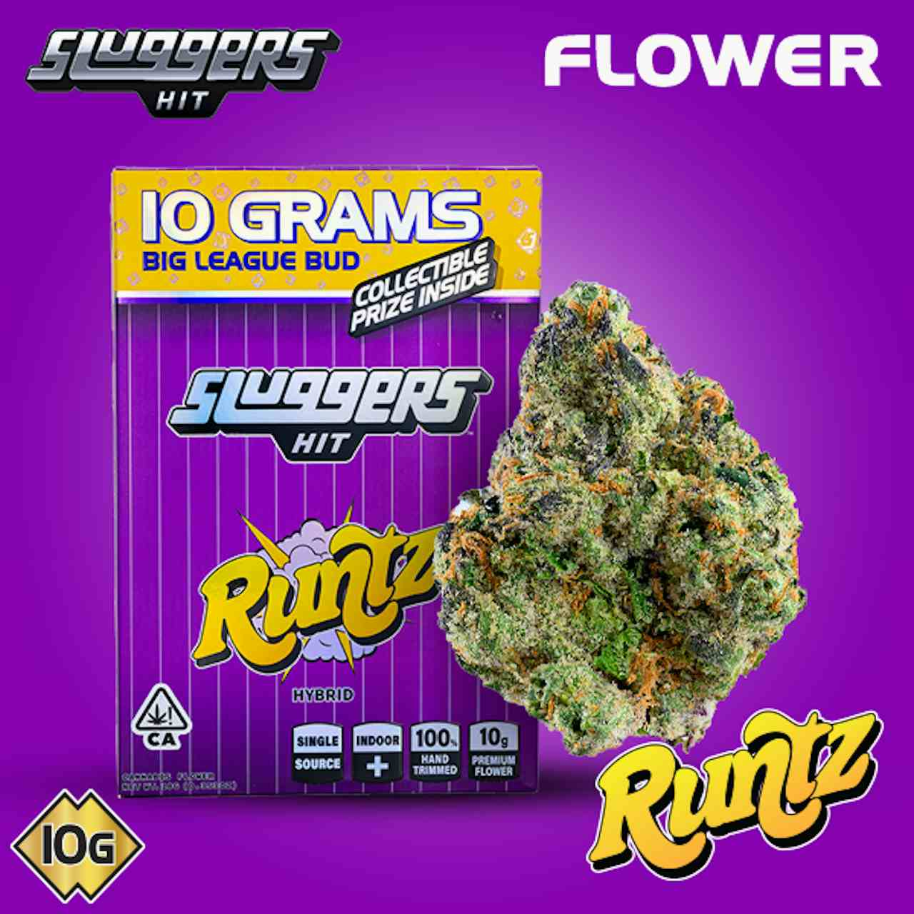 Sluggers - Bagged Flower - 10g - Hybrid - Runtz